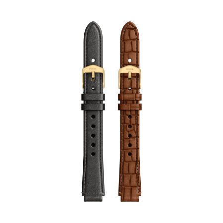 Fossil 12mm Black And Brown Leather Raquel Strap Set - Preorder