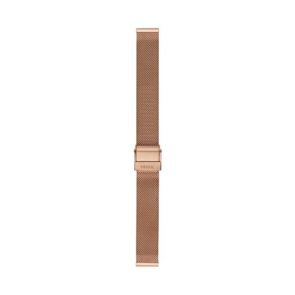 Fossil 14mm Rose Gold-Tone Stainless Steel Mesh Bracelet - Preorder