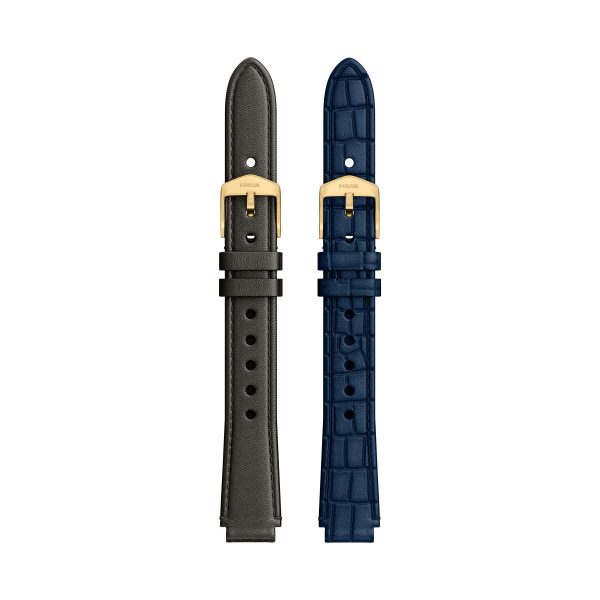 Fossil 14mm Black and Blue Leather Raquel Strap Set - Preorder