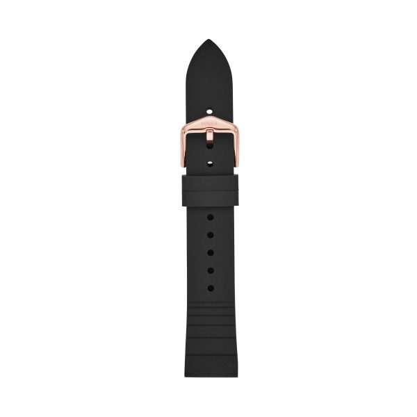 Fossil 18mm Black Silicone Strap - Preorder