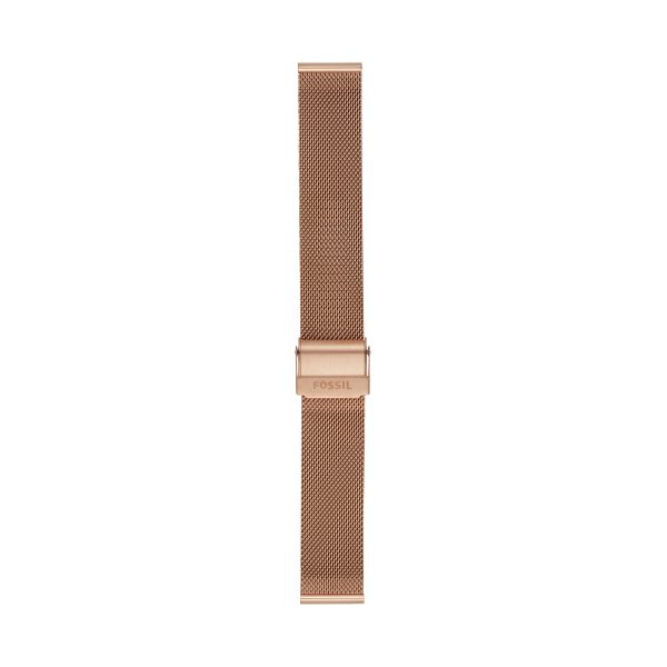 Fossil 18mm Rose Gold-Tone Stainless Steel Mesh Bracelet - Preorder
