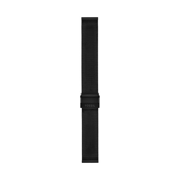 Fossil 18mm Black Stainless Steel Mesh Bracelet - Preorder