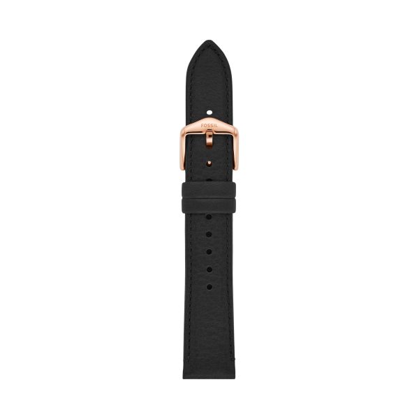 Fossil 18mm Black LiteHide™ Leather Strap - Preorder
