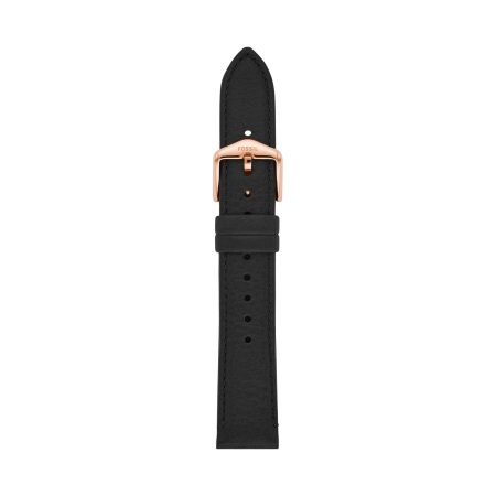 Fossil 18mm Black LiteHide™ Leather Strap - Preorder