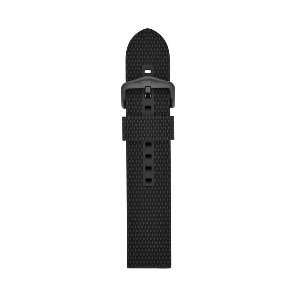 Fossil 22mm Black Silicone Strap - Preorder