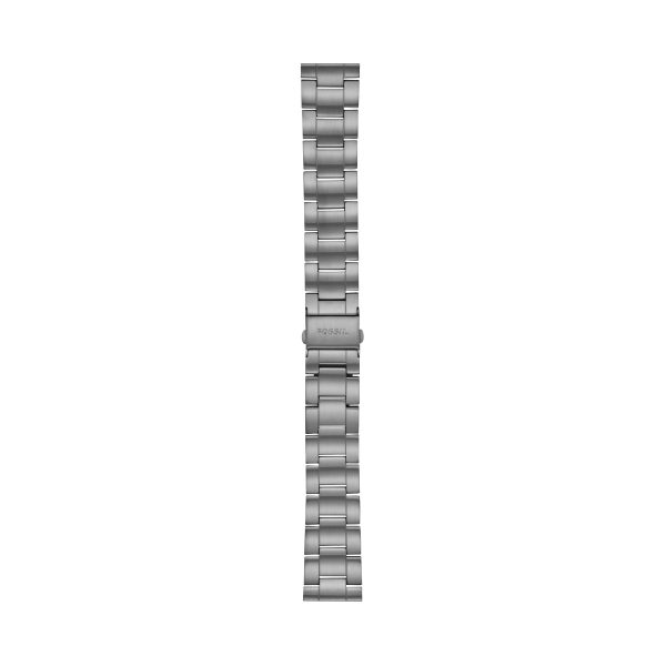 Fossil 22mm Three-Row Smoke Stainless Steel Bracelet - Preorder