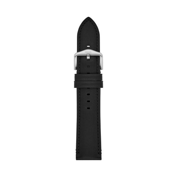 Fossil 22mm Black LiteHide™ Leather Strap - Preorder