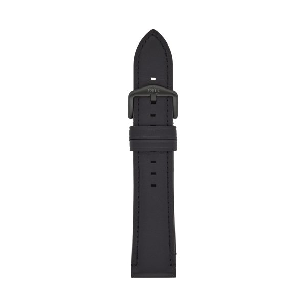 Fossil 22mm Black LiteHide™ Leather Strap - Preorder