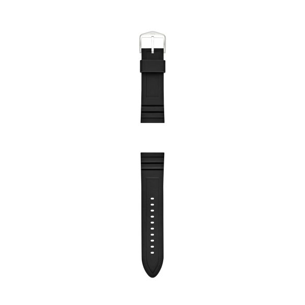 Fossil 24mm Black Silicone Watch Strap - Preorder
