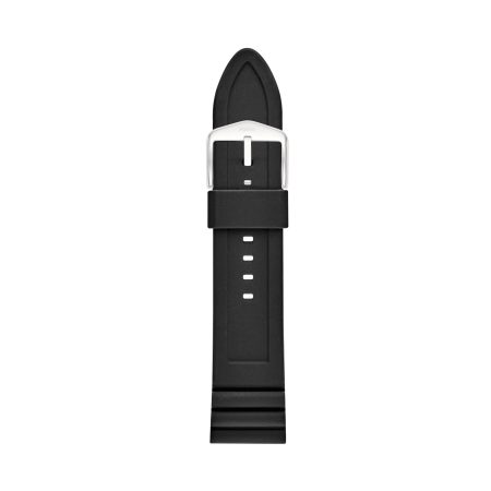Fossil 24mm Black Silicone Watch Strap - Preorder