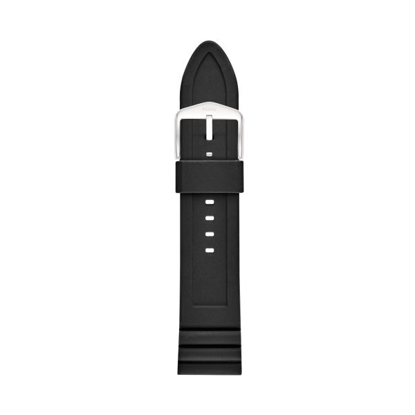 Fossil 24mm Black Silicone Watch Strap - Preorder