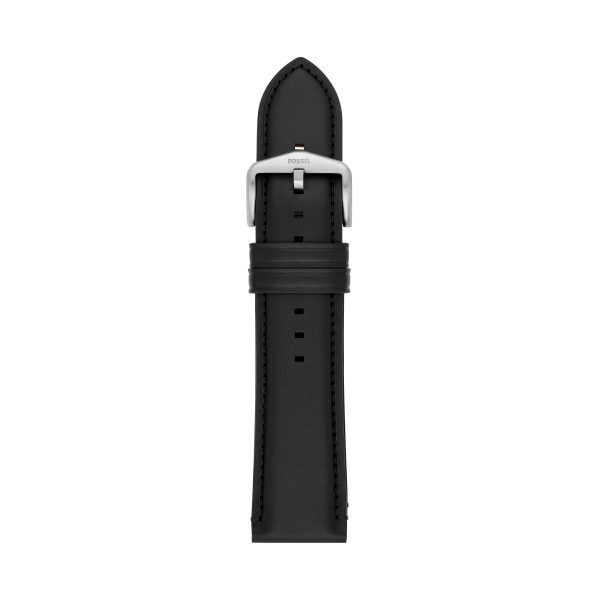 Fossil 24mm Black LiteHide™ Leather Strap - Preorder