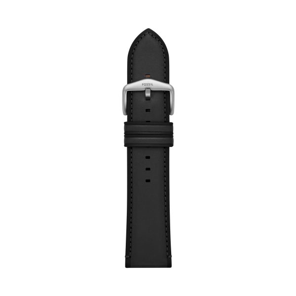 Fossil 24mm Black LiteHide™ Leather Strap - Preorder