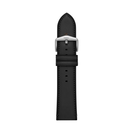 Fossil 24mm Black LiteHide™ Leather Strap - Preorder