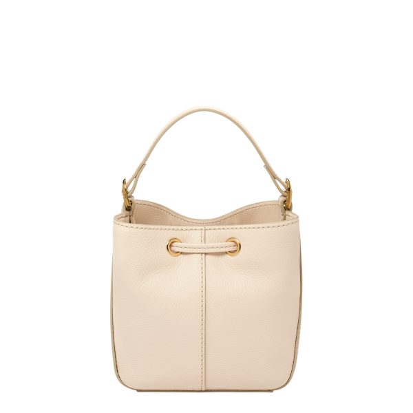 Fossil Tessa Small Bucket Crossbody in Cream, back view