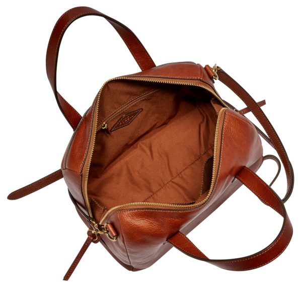 Fossil Sydney Satchel Medium Brown - Preorder