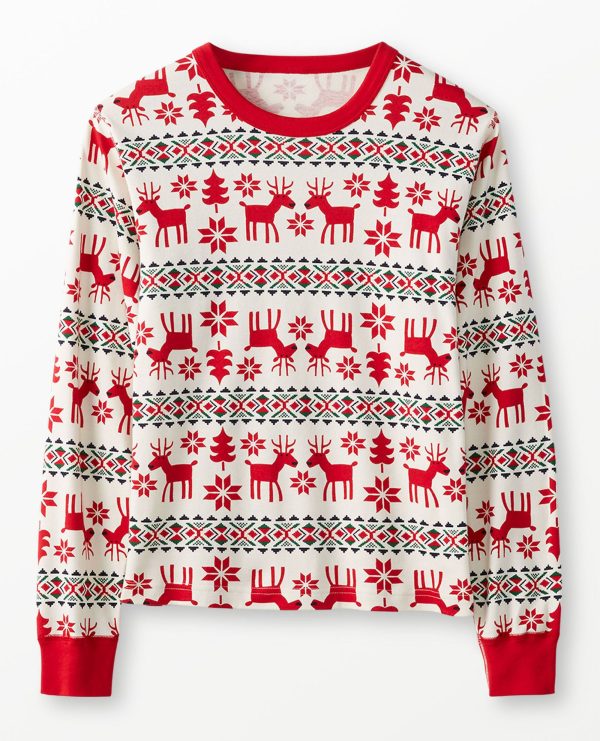Hanna Andersson Adult Holiday Dear Deer HannaJams Pajama Top