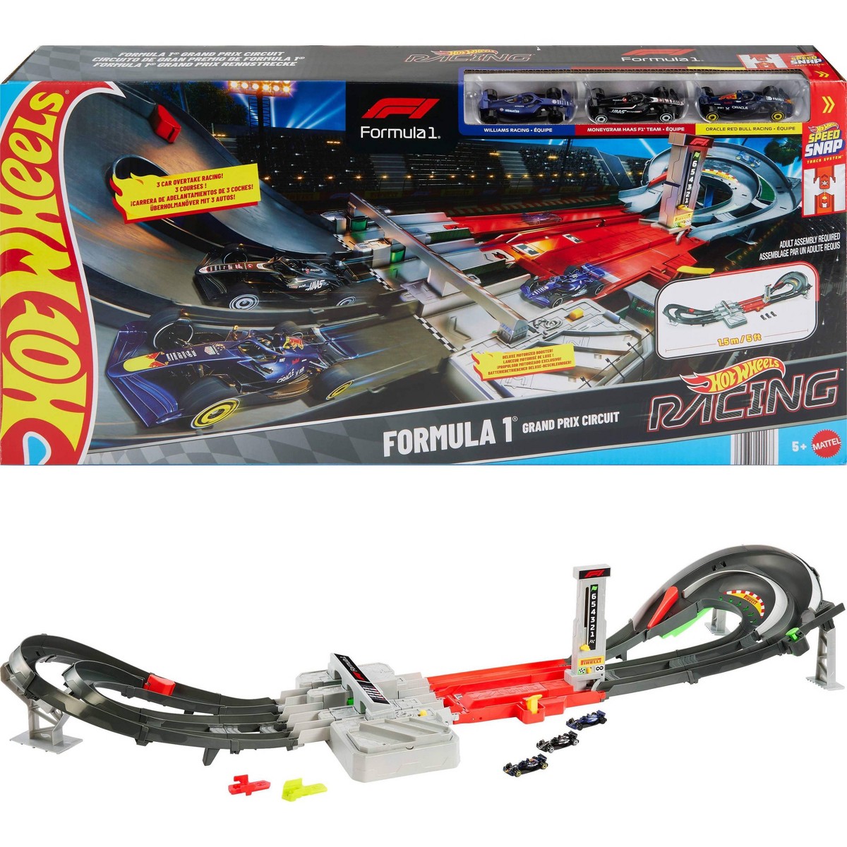 Hot Wheels Formula 1 Grand Prix Circuit Track with 3 Cars - USA Preorder