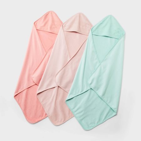 Cloud Island Muslin Hooded Baby Towels 3-Pack Pink - USA Preorder