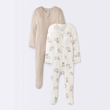 Cloud Island Baby Boys 2-Pack Dogs Modal Footed Pajamas - USA Preorder