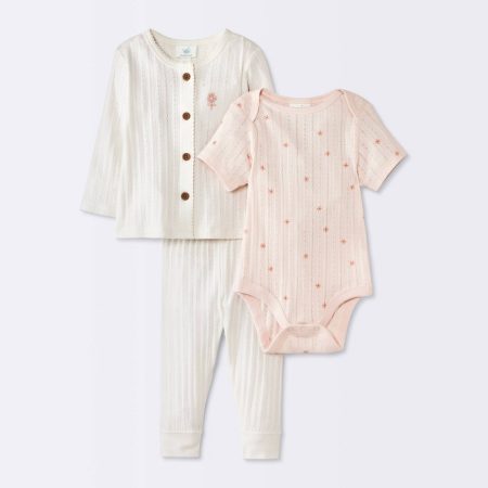 Cloud Island Baby Girls 3-Piece Floral Outfit Set - USA Preorder