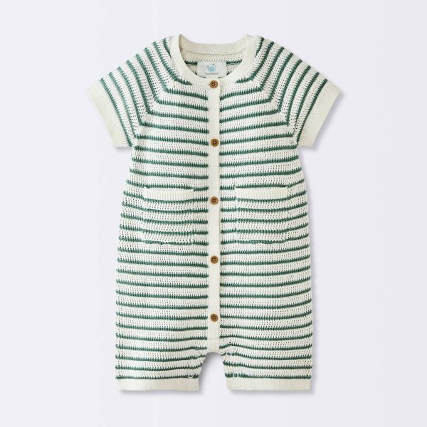 Cloud Island Baby Boys Striped Sweater Romper - USA Preorder