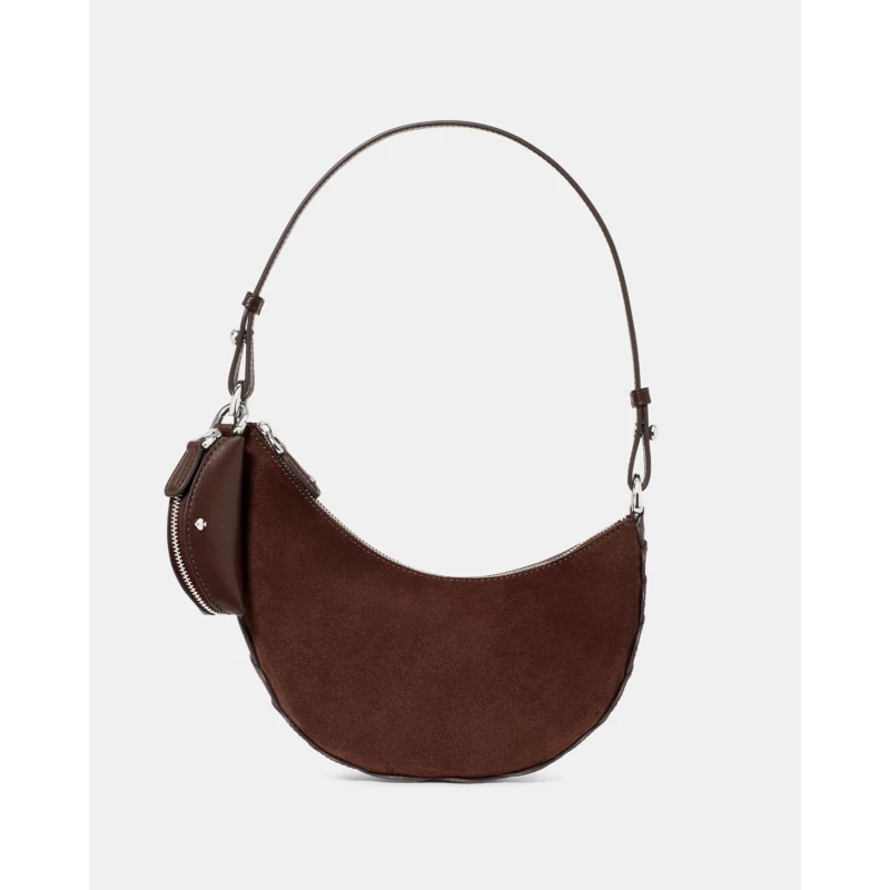 Kate Spade Nova Smooth Leather Large Crescent Shoulder Bag Red Jam