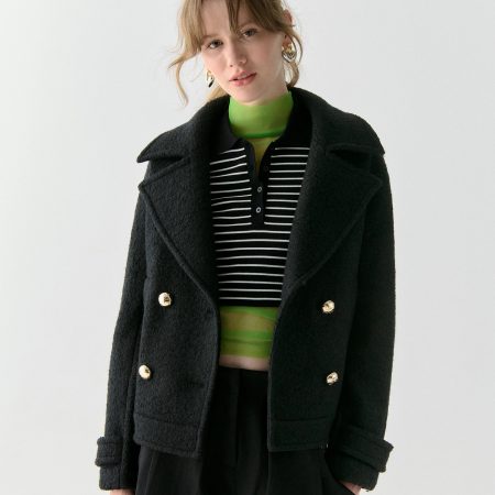 Kate Spade Wool Cropped Peacoat