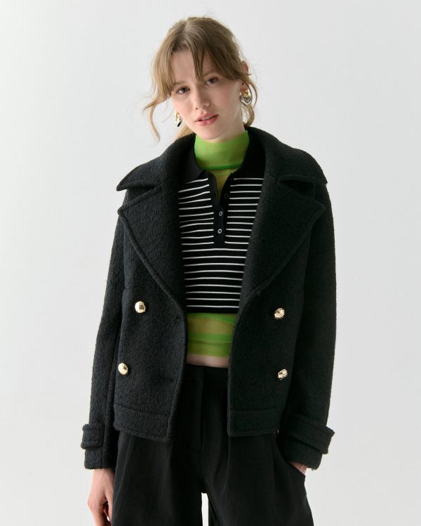 Kate Spade Wool Cropped Peacoat