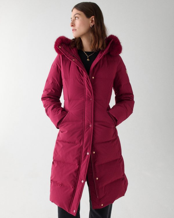 Kate Spade Long Parka With Faux Fur Trim