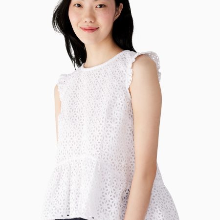 Kate Spade Eyelet Flounce Top