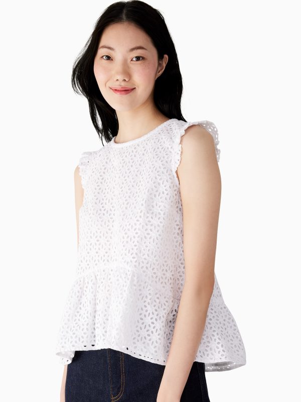 Kate Spade Eyelet Flounce Top
