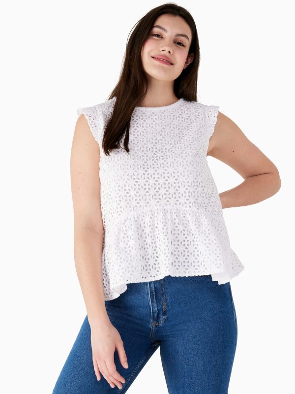 Kate Spade Eyelet Flounce Top