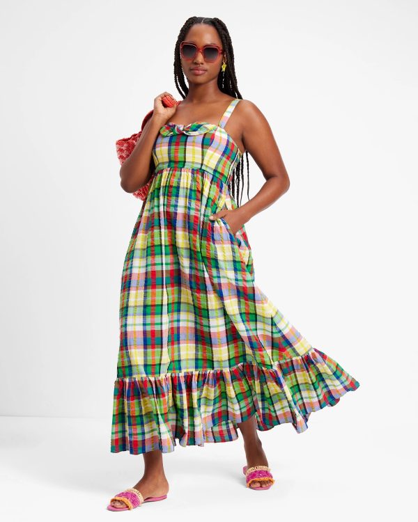 Kate Spade Coastal Plaid Bow Dress
