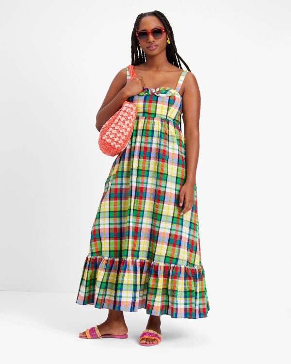 Kate Spade Coastal Plaid Bow Dress