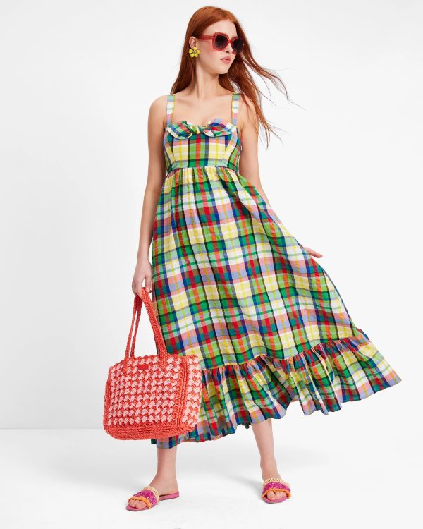 Kate Spade Coastal Plaid Bow Dress