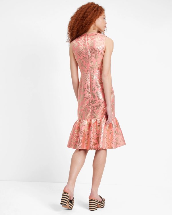 Kate Spade Tropical Foliage Brocade Dress