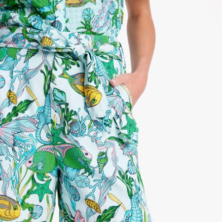 Kate Spade Under The Sea Tie-waist Shorts