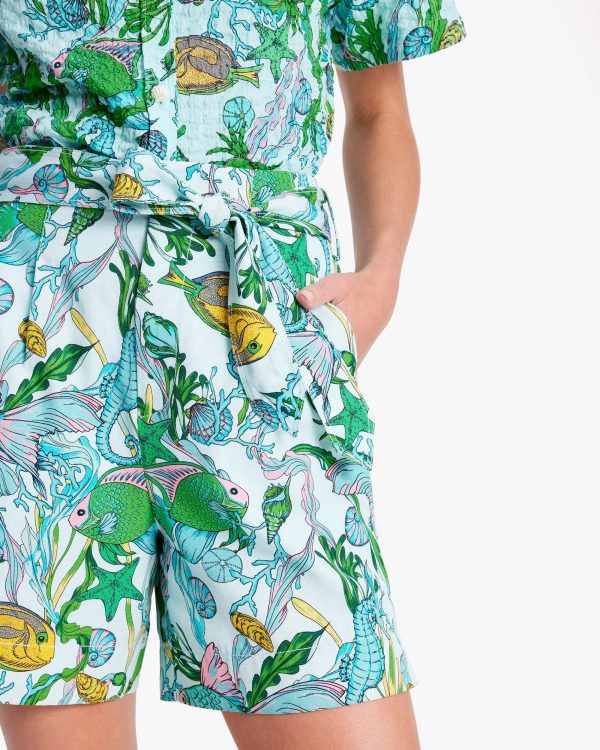 Kate Spade Under The Sea Tie-waist Shorts