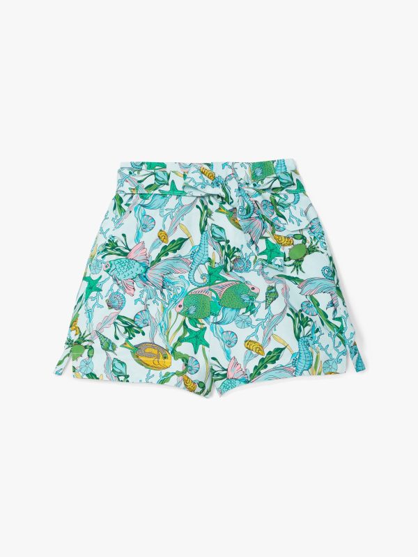 Kate Spade Under The Sea Tie-waist Shorts