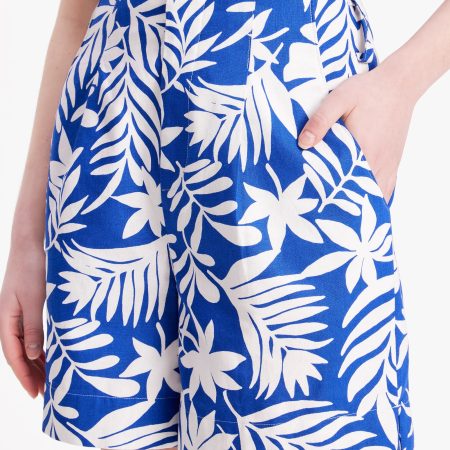 Kate Spade Tropical Foliage Tie-waist Shorts