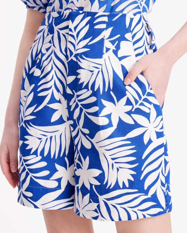 Kate Spade Tropical Foliage Tie-waist Shorts