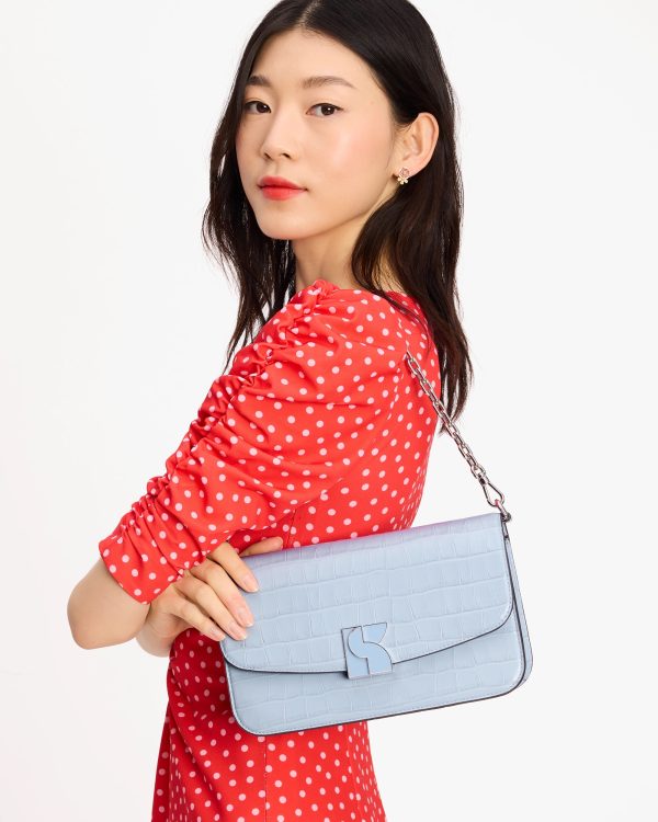 Kate Spade Dakota Croc-embossed Medium Convertible Shoulder Bag