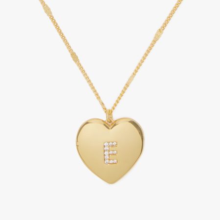 Kate Spade E Heart Letter Locket Necklace
