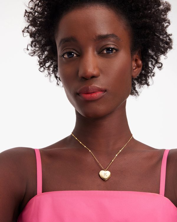 Kate Spade T Heart Letter Locket Necklace