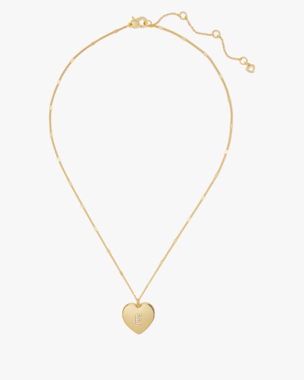 Kate Spade E Heart Letter Locket Necklace
