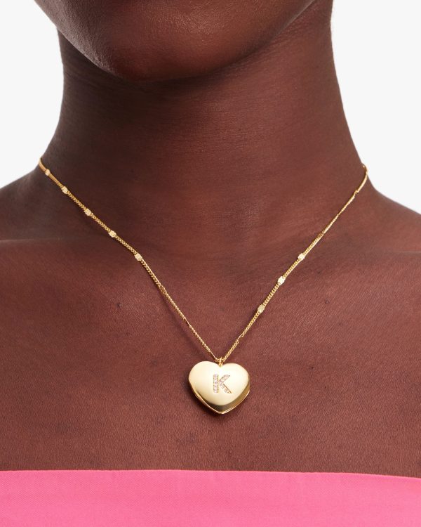 Kate Spade T Heart Letter Locket Necklace
