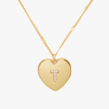 Kate Spade T Heart Letter Locket Necklace