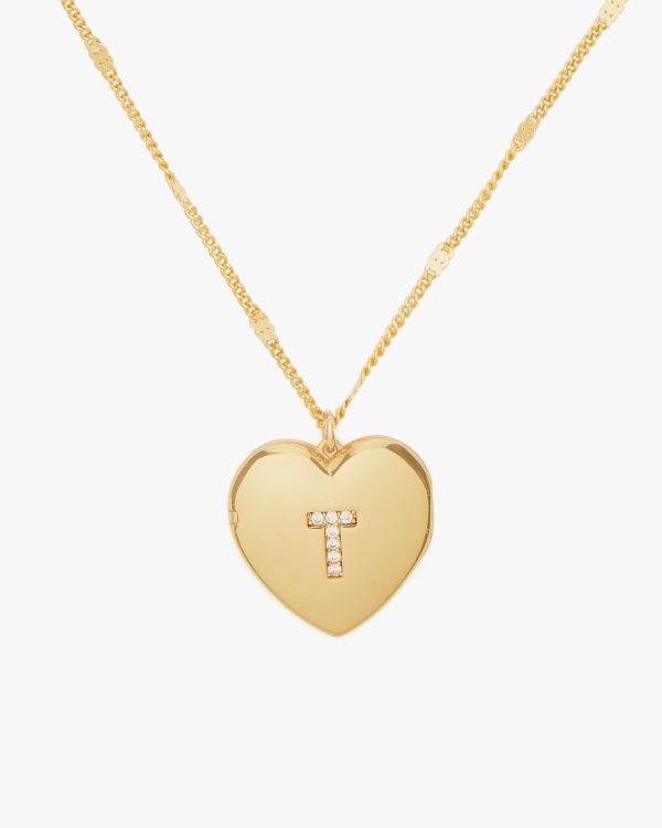 Kate Spade T Heart Letter Locket Necklace