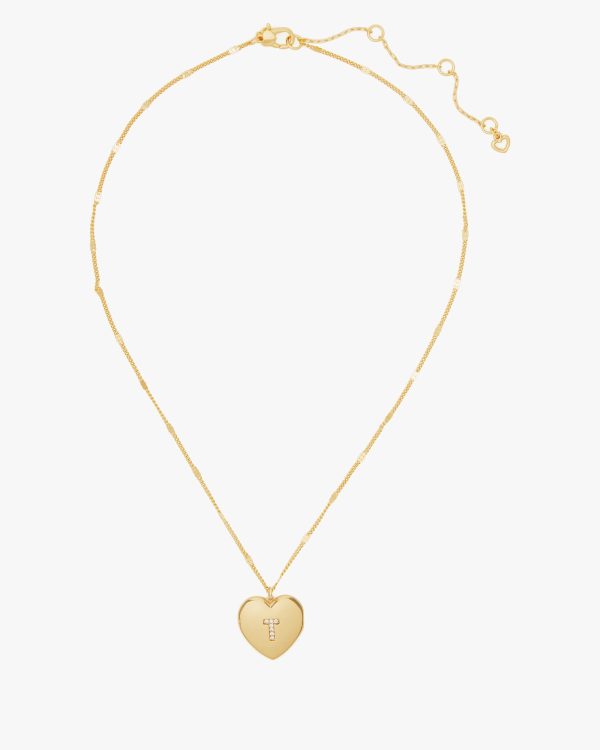Kate Spade T Heart Letter Locket Necklace